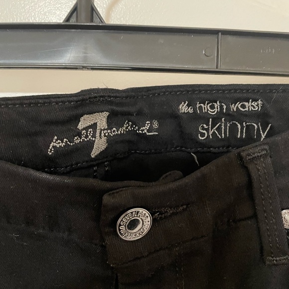7 for All Mankind High Waisted Skinny Jeans in Black - Picture 3 of 3